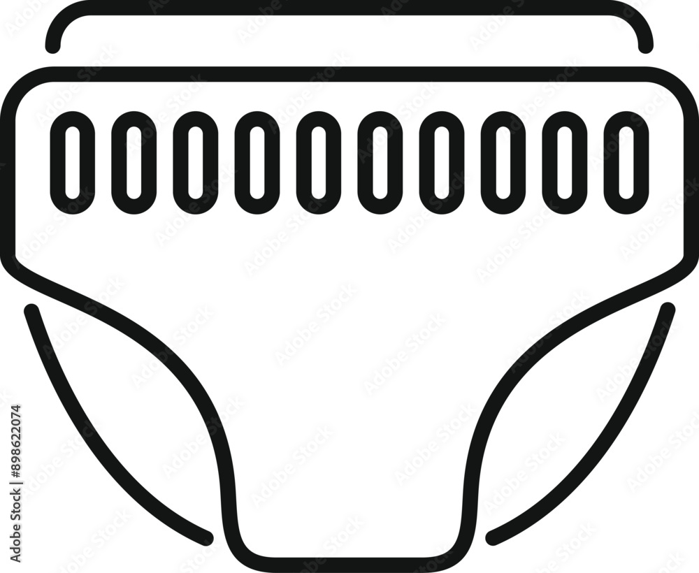 Poster black outline icon representing a baby diaper with a moisture indicator showing that it needs to be 