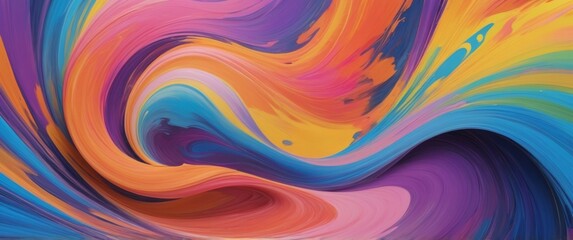 Fototapeta premium Vibrant Abstract Brush Stroke Ribbon