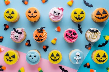 Obraz premium Halloween Themed Cupcakes with Festive Decorations