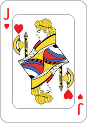 Jack of hearts. One playing card, illustration