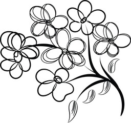 Hand drawn flat design simple flower outline
