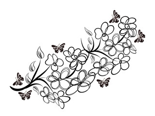 Hand drawn flat design simple flower outline
