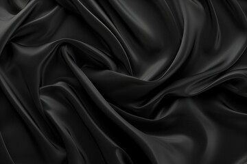 Fototapeta premium Dark patterned wallpaper: abstract background with smooth silk and flowing waves. Contemporary, sleek, and minimalist backdrop design in black and white high definition