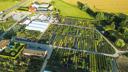 Aerial view of growers plant sections
