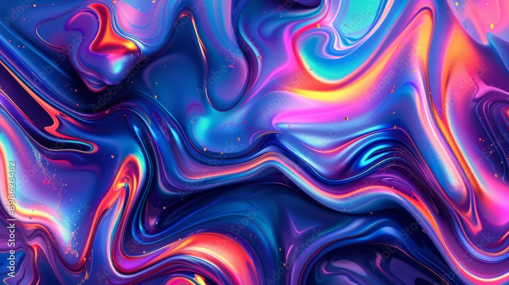 Poster dynamic visual of swirling and mixing colors in an abstract background