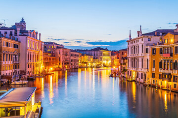 Naklejka premium Romantic Venice. Cityscape of old town and Grand Canal