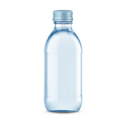 water in blank plastic bottle with cap on white background, 3d illustration, 3d rendering, Mockups for Branding and Packaging Design Mockups for Branding and Packaging Design
