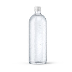 water in blank plastic bottle with cap on white background, 3d illustration, 3d rendering, Mockups for Branding and Packaging Design Mockups for Branding and Packaging Design