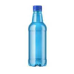 blue plastic bottle with cap on white background, 3d illustration, 3d rendering, Mockups for Branding and Packaging Design Mockups for Branding and Packaging Design