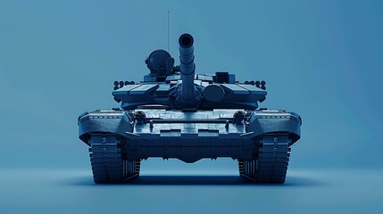Fototapeta premium Military tank war isolated on a blue background