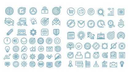 Productivity collection icons set. Containing prioritization,deadline,procrastination,efficiency, productivity,schedule,task list,empathy, passionvision,leadership.Simple flat vector illustration.