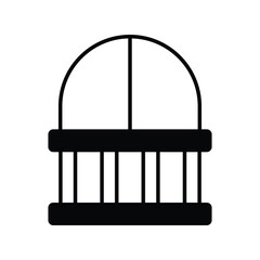 balcony glyph icon with white background vector stock illustration