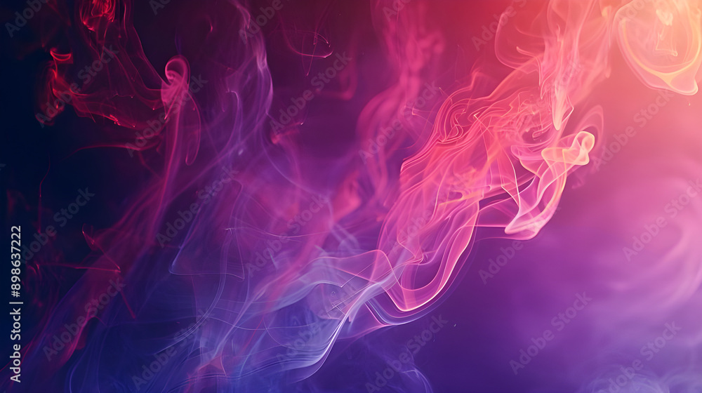 Poster Colorful and vibrant abstract smoke patterns flowing against a gradient background, creating a dynamic and ethereal visual effect.