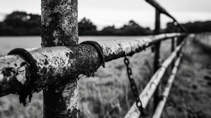 Metal railing with intricate details in a medium shot - Fine details of a railing.