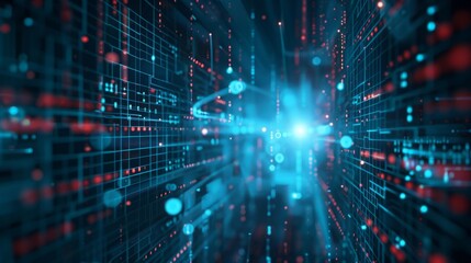 Futuristic Tech Symphony: Abstract Geometric Background Reflecting Advanced Connectivity and Digital Data Flow