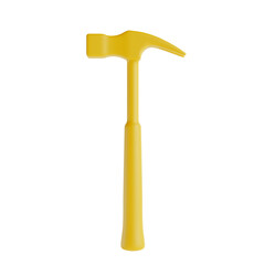 Yellow Hammer in Clay Style. 3d Rendering