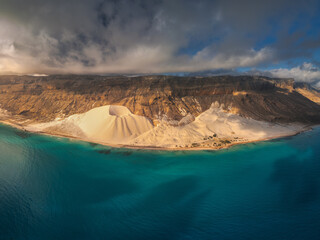 Arher Dunes in Socotra- next spectacular spot on this island! You can see a huge dunes with connection to ocean.