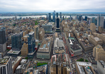 Aerial view from Empire State Building, New York and its skyscrapers