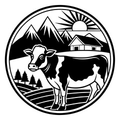 cow farm icon Vector