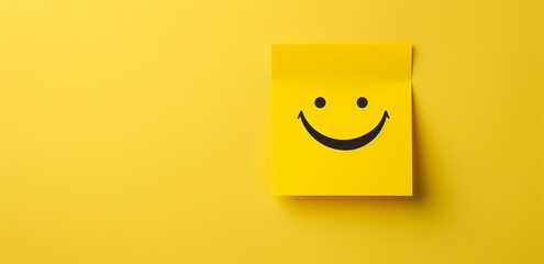 smiley face on a yellow wall. Ai Generated