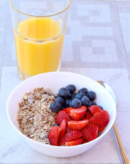 Blueberry, strawberry and no added sugar muesli
