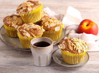 Nectarine and almond muffins