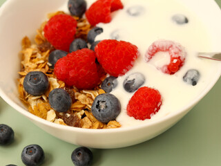 Muesli cereal mix with berries