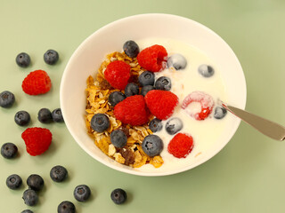 Muesli cereal mix with berries