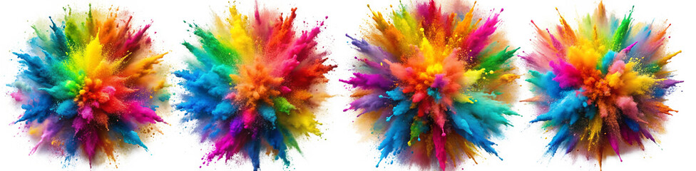 Fototapeta premium colorful ink splash collection on transparent background