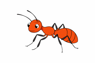 Detailed vector illustration of an ant, ideal for educational materials, nature-themed projects, insect studies, and children's books.