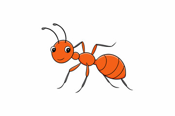 Detailed vector illustration of an ant, ideal for educational materials, nature-themed projects, insect studies, and children's books.