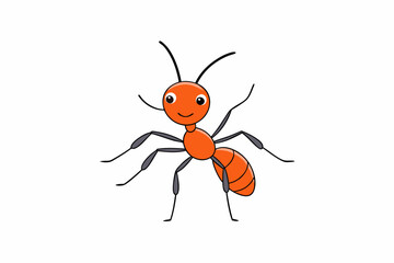 Detailed vector illustration of an ant, ideal for educational materials, nature-themed projects, insect studies, and children's books.