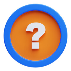 PNG 3D Question Mark icon isolated on a white background