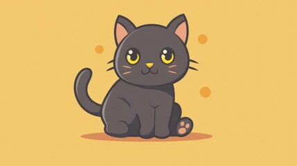Vector illustration of a cute cat icon, perfect for adding charm to your design projects.