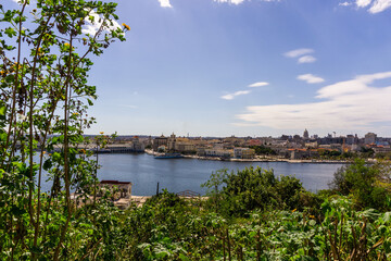Spectacular panoramic view of the city of Havana, Cuba, Old Havana with a view over the port