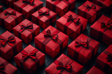 Black Friday background with red and black boxes