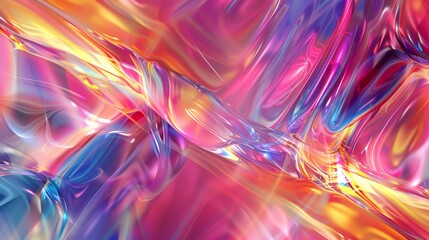 Obraz premium Vibrant pink and yellow wavy pattern on abstract background