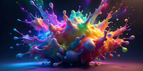Obraz premium 3D color paint splash texture background 