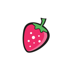 strawberry vector icon isolated on white background
