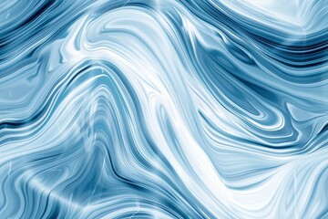 Abstract background with blue and white marbled liquid swirls.