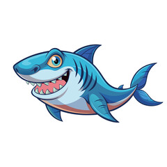 cute cartoon shark.vector illustration