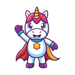 beautiful cartoon unicorn.vector illustration on white background