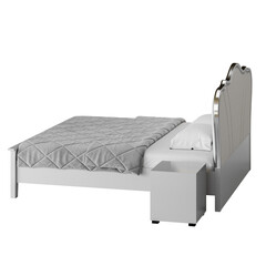 A bed, colorful design, bed, no background, different design, png, white background, isolated, abstract, 3d model.