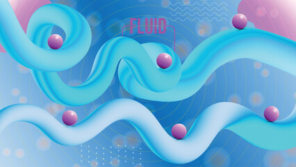 Abstract & Colorful background with 3d fluid shapes.