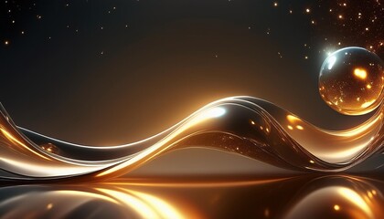 Abstrakcyjne tło ze świetlistą, płynną falą