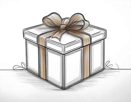 recommend clip art:  One-Line Gift Box Illustration- A continuous line art drawing of a gift box with a ribbon, _1(317)