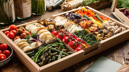 Gift boxed food with an assortment of healthy gourmet items, [Boxed Food, Gourmet Gifts], [Healthy Presents]