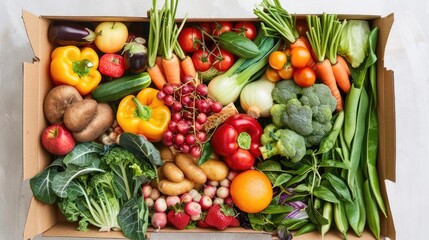 Seasonal boxed food with fresh, healthy ingredients, [Boxed Food, Seasonal Produce], [Seasonal Nutrition]