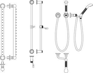 Bathroom Accessories design detail image vector silhouette illustration sketch