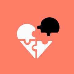 Heart puzzle pieces separate illustration